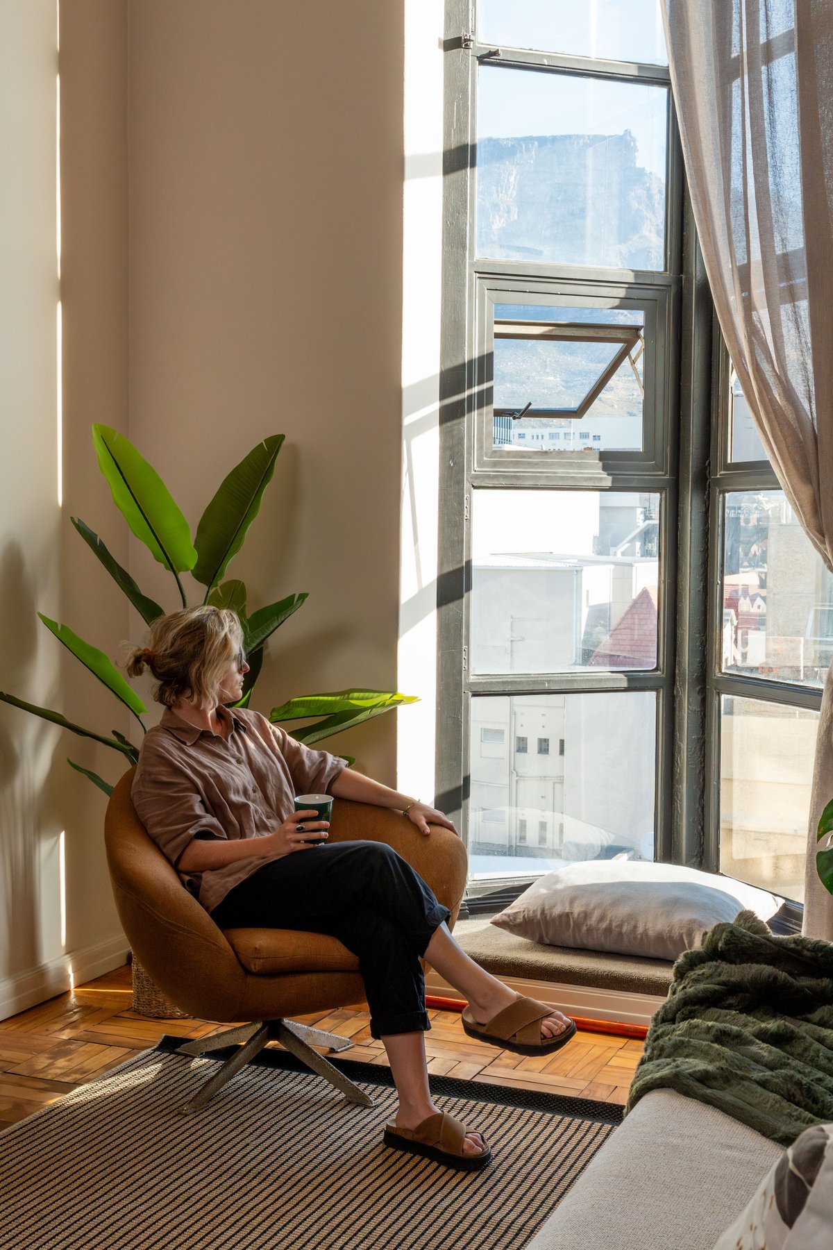 Seated by the window at Mutual Heights
